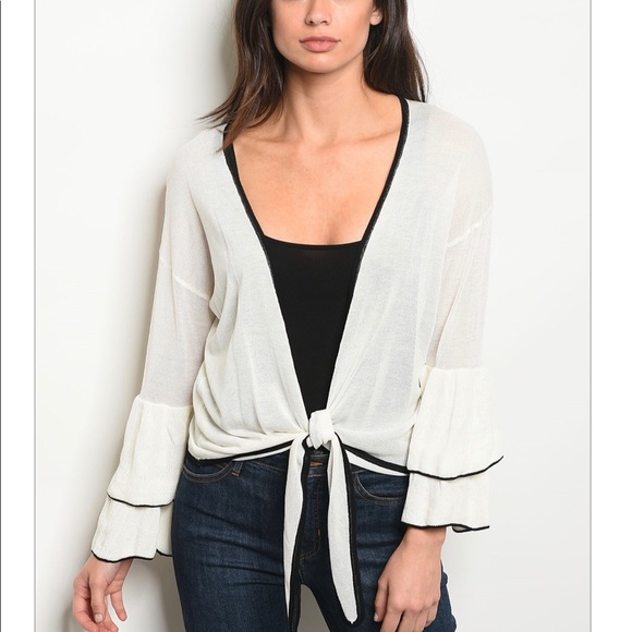Tops - Sale! Ivory and black Top